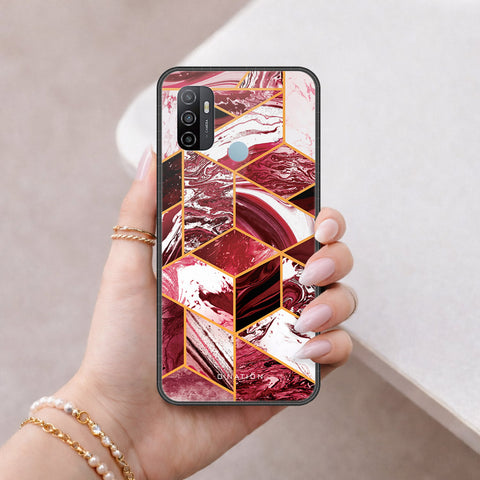 Oppo A53 Cover - O'Nation Shades of Marble Series - HQ Ultra Shine Premium Infinity Glass Soft Silicon Borders Case