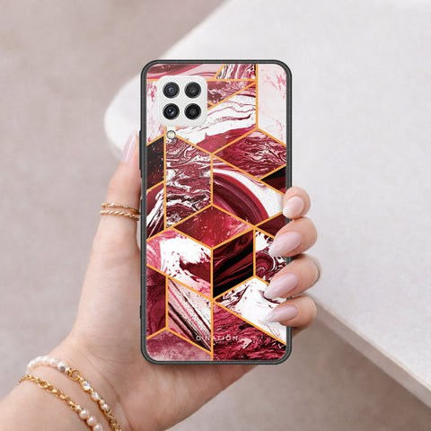 Samsung Galaxy A22 Cover - O'Nation Shades of Marble Series - HQ Ultra Shine Premium Infinity Glass Soft Silicon Borders Case