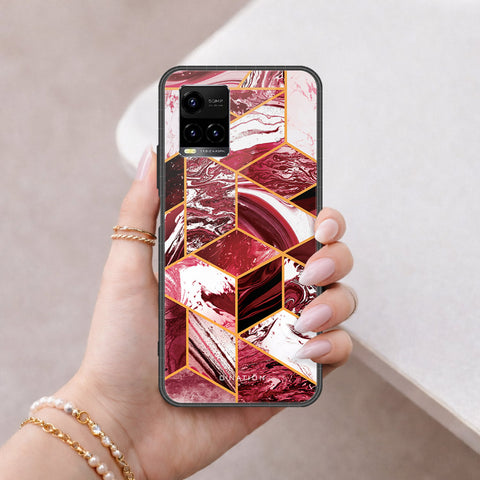Vivo Y21 Cover - O'Nation Shades of Marble Series - HQ Ultra Shine Premium Infinity Glass Soft Silicon Borders Case