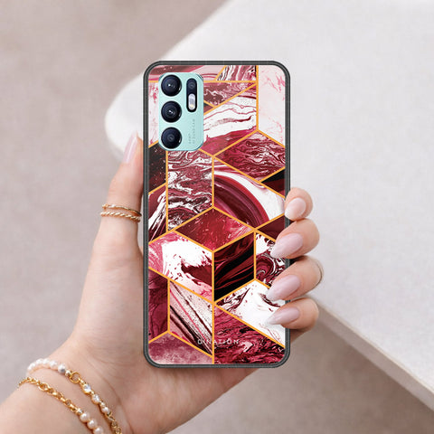 Oppo Reno 6 Cover - O'Nation Shades of Marble Series - HQ Ultra Shine Premium Infinity Glass Soft Silicon Borders Case
