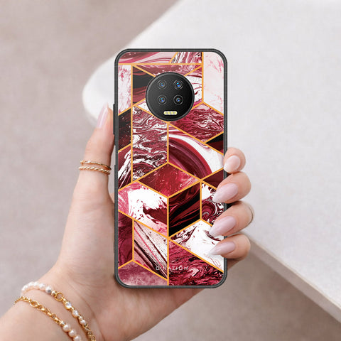 Infinix Note 7 Cover - O'Nation Shades of Marble Series - HQ Ultra Shine Premium Infinity Glass Soft Silicon Borders Case