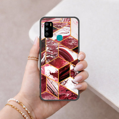 Infinix Hot 9 Play Cover - O'Nation Shades of Marble Series - HQ Ultra Shine Premium Infinity Glass Soft Silicon Borders Case
