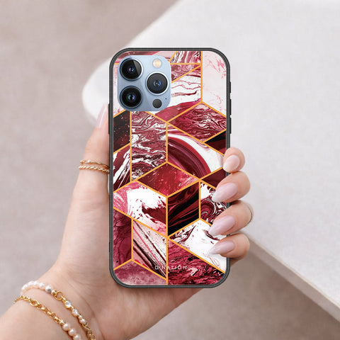 iPhone 14 Pro Max Cover - O'Nation Shades of Marble Series - HQ Ultra Shine Premium Infinity Glass Soft Silicon Borders Case