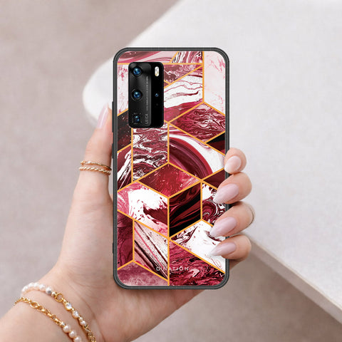 Huawei P40 Pro Cover - O'Nation Shades of Marble Series - HQ Ultra Shine Premium Infinity Glass Soft Silicon Borders Case