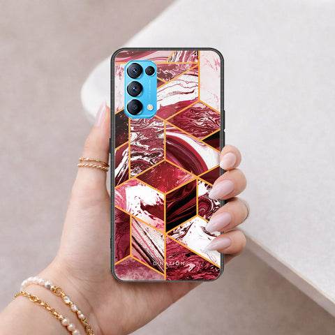 Oppo Reno 5 4G Cover - O'Nation Shades of Marble Series - HQ Ultra Shine Premium Infinity Glass Soft Silicon Borders Case