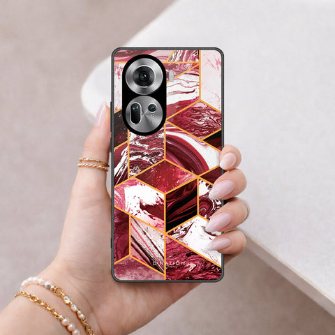 Oppo Reno 11 5G Cover - O'Nation Shades of Marble Series - HQ Ultra Shine Premium Infinity Glass Soft Silicon Borders Case