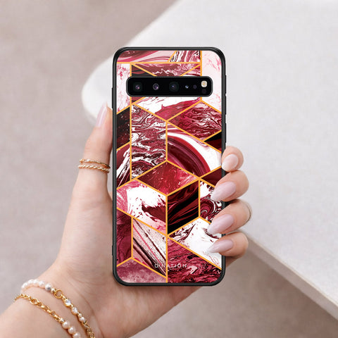 Samsung Galaxy S10 5G Cover - O'Nation Shades of Marble Series - HQ Ultra Shine Premium Infinity Glass Soft Silicon Borders Case