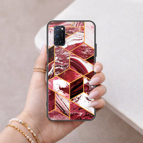 Oppo A92 Cover - O'Nation Shades of Marble Series - HQ Ultra Shine Premium Infinity Glass Soft Silicon Borders Case