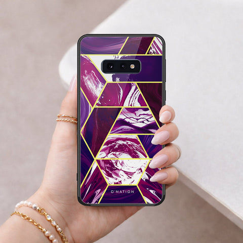 Samsung Galaxy S10e Cover - O'Nation Shades of Marble Series - HQ Ultra Shine Premium Infinity Glass Soft Silicon Borders Case