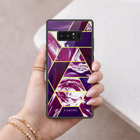 Samsung Galaxy Note 8 Cover - O'Nation Shades of Marble Series - HQ Ultra Shine Premium Infinity Glass Soft Silicon Borders Case