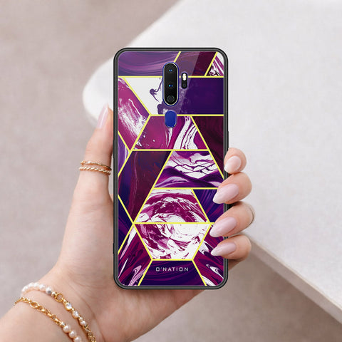 Oppo A5 2020 Cover - O'Nation Shades of Marble Series - HQ Ultra Shine Premium Infinity Glass Soft Silicon Borders Case