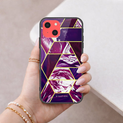 iPhone 13 Mini Cover - O'Nation Shades of Marble Series - HQ Ultra Shine Premium Infinity Glass Soft Silicon Borders Case