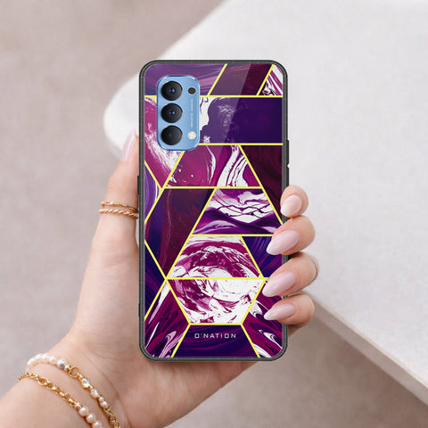 Oppo Reno 4 Cover - O'Nation Shades of Marble Series - HQ Ultra Shine Premium Infinity Glass Soft Silicon Borders Case