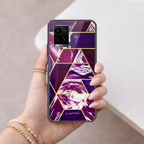 Vivo Y21 Cover - O'Nation Shades of Marble Series - HQ Ultra Shine Premium Infinity Glass Soft Silicon Borders Case