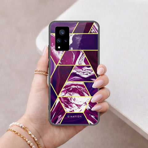 Vivo V21 Cover - O'Nation Shades of Marble Series - HQ Ultra Shine Premium Infinity Glass Soft Silicon Borders Case