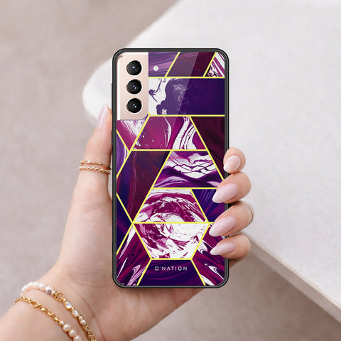 Samsung Galaxy S21 FE 5G Cover - O'Nation Shades of Marble Series - HQ Ultra Shine Premium Infinity Glass Soft Silicon Borders Case