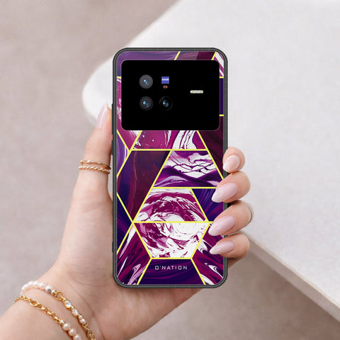 Vivo X80 Cover - O'Nation Shades of Marble Series - HQ Ultra Shine Premium Infinity Glass Soft Silicon Borders Case