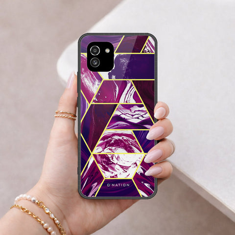 Samsung Galaxy A03 Cover - O'Nation Shades of Marble Series - HQ Ultra Shine Premium Infinity Glass Soft Silicon Borders Case