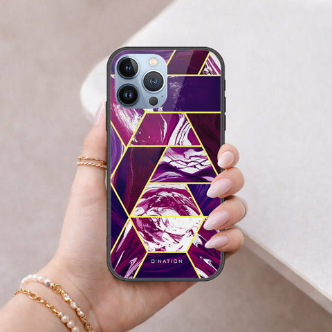 iPhone 14 Pro Max Cover - O'Nation Shades of Marble Series - HQ Ultra Shine Premium Infinity Glass Soft Silicon Borders Case