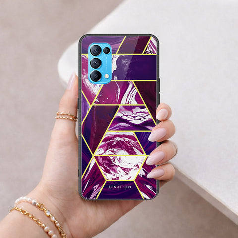 Oppo Reno 5 4G Cover - O'Nation Shades of Marble Series - HQ Ultra Shine Premium Infinity Glass Soft Silicon Borders Case