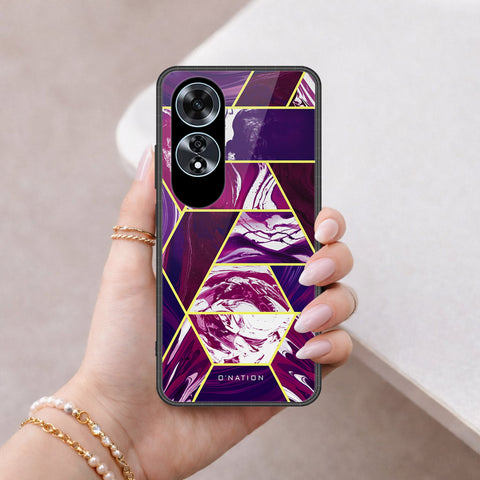 Oppo A60 Cover - O'Nation Shades of Marble Series - HQ Ultra Shine Premium Infinity Glass Soft Silicon Borders Case