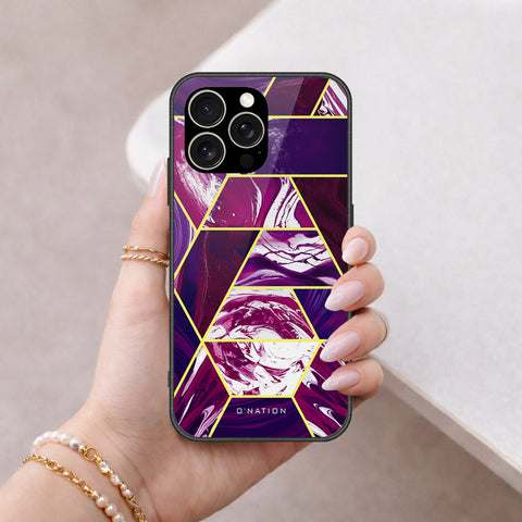 IPhone 15 Pro Cover - O'Nation Shades of Marble Series - HQ Ultra Shine Premium Infinity Glass Soft Silicon Borders Case