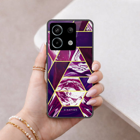 Xiaomi Redmi Note 13 Pro 4G Cover - O'Nation Shades of Marble Series - HQ Ultra Shine Premium Infinity Glass Soft Silicon Borders Case