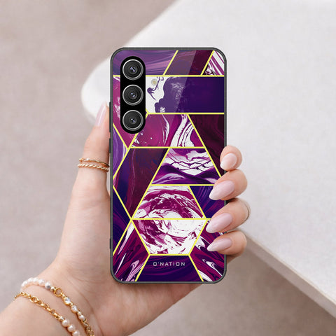 Samsung Galaxy S24 Cover - O'Nation Shades of Marble Series - HQ Ultra Shine Premium Infinity Glass Soft Silicon Borders Case