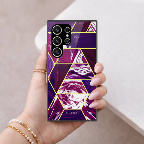 Samsung Galaxy S25 Ultra Cover - O'Nation Shades of Marble Series - HQ Ultra Shine Premium Infinity Glass Soft Silicon Borders Case