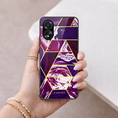 Oppo A18 Cover - O'Nation Shades of Marble Series - HQ Ultra Shine Premium Infinity Glass Soft Silicon Borders Case