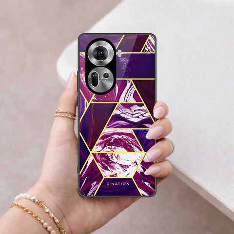 Oppo Reno 11 5G Cover - O'Nation Shades of Marble Series - HQ Ultra Shine Premium Infinity Glass Soft Silicon Borders Case