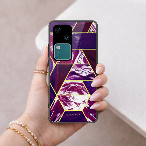 Vivo S18 Cover - O'Nation Shades of Marble Series - HQ Ultra Shine Premium Infinity Glass Soft Silicon Borders Case