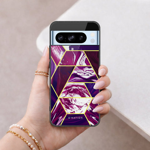 Google Pixel 8 Pro Cover - O'Nation Shades of Marble Series - HQ Ultra Shine Premium Infinity Glass Soft Silicon Borders Case