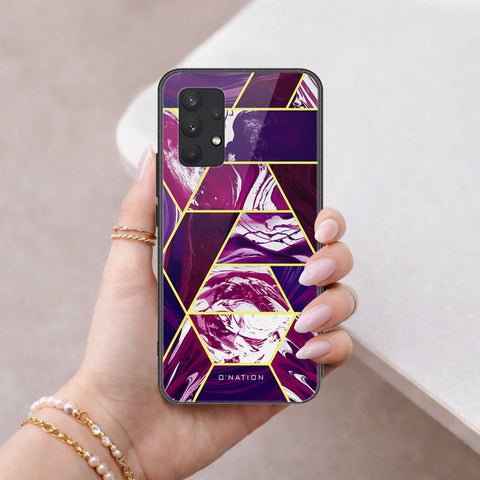 Samsung Galaxy A32 Cover - O'Nation Shades of Marble Series - HQ Ultra Shine Premium Infinity Glass Soft Silicon Borders Case