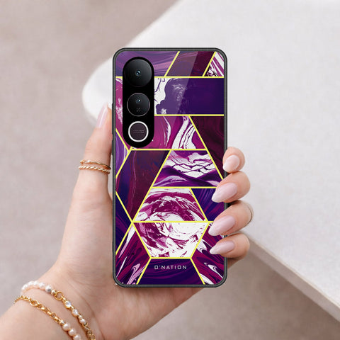 Vivo V50 Lite Cover - O'Nation Shades of Marble Series - HQ Ultra Shine Premium Infinity Glass Soft Silicon Borders Case