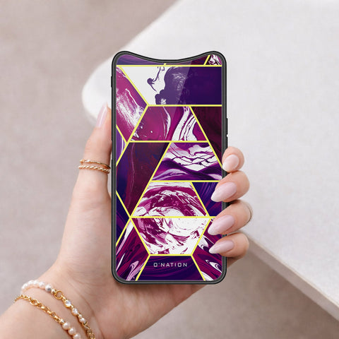 Oppo Find X Cover - O'Nation Shades of Marble Series - HQ Ultra Shine Premium Infinity Glass Soft Silicon Borders Case