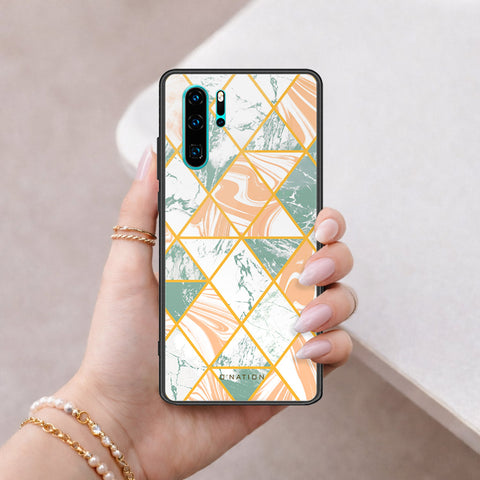 Huawei P30 Pro Cover - O'Nation Shades of Marble Series - HQ Ultra Shine Premium Infinity Glass Soft Silicon Borders Case