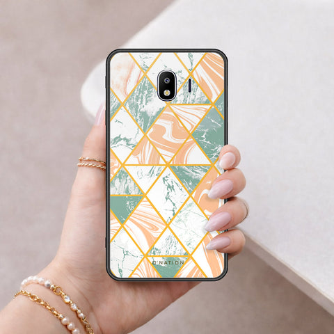 Samsung Galaxy J4 2018 Cover - O'Nation Shades of Marble Series - HQ Ultra Shine Premium Infinity Glass Soft Silicon Borders Case