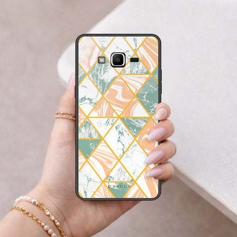 Samsung Galaxy J2 Prime Cover - O'Nation Shades of Marble Series - HQ Ultra Shine Premium Infinity Glass Soft Silicon Borders Case