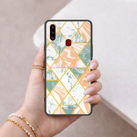 Samsung Galaxy A20s Cover - O'Nation Shades of Marble Series - HQ Ultra Shine Premium Infinity Glass Soft Silicon Borders Case