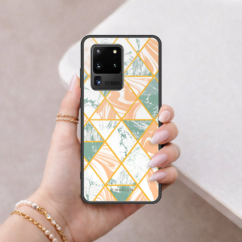 Samsung Galaxy S20 Ultra Cover - O'Nation Shades of Marble Series - HQ Ultra Shine Premium Infinity Glass Soft Silicon Borders Case