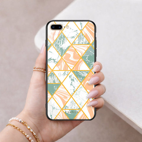 iPhone 8 Plus / 7 Plus - O'Nation Shades of Marble Series - HQ Ultra Shine Premium Infinity Glass Soft Silicon Borders Case