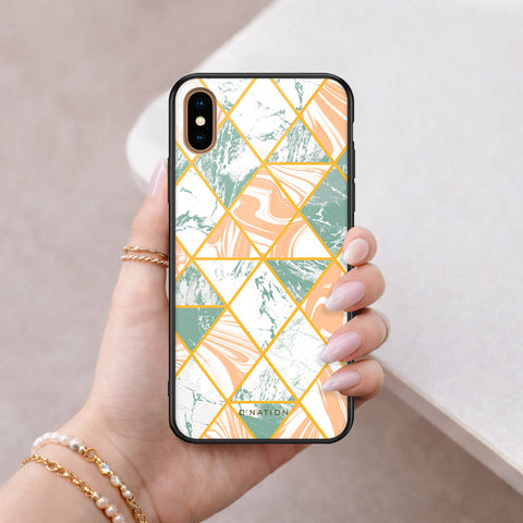 iPhone XS Max - O'Nation Shades of Marble Series - HQ Ultra Shine Premium Infinity Glass Soft Silicon Borders Case