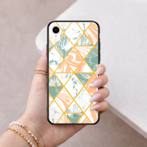 iPhone XR - O'Nation Shades of Marble Series - HQ Ultra Shine Premium Infinity Glass Soft Silicon Borders Case