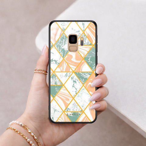 Samsung Galaxy S9 Cover - O'Nation Shades of Marble Series - HQ Ultra Shine Premium Infinity Glass Soft Silicon Borders Case