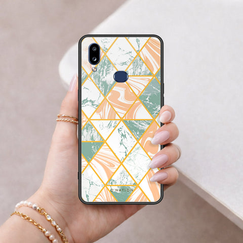 Samsung Galaxy A10s Cover - O'Nation Shades of Marble Series - HQ Ultra Shine Premium Infinity Glass Soft Silicon Borders Case
