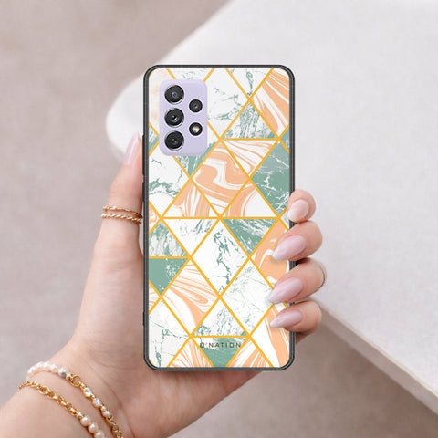 Samsung Galaxy A72 Cover - O'Nation Shades of Marble Series - HQ Ultra Shine Premium Infinity Glass Soft Silicon Borders Case
