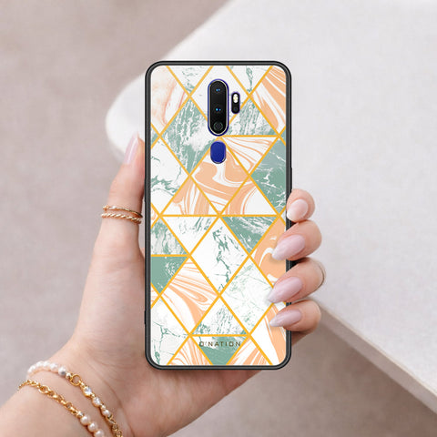 Oppo A5 2020 Cover - O'Nation Shades of Marble Series - HQ Ultra Shine Premium Infinity Glass Soft Silicon Borders Case