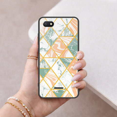 Xiaomi Redmi 6A Cover - O'Nation Shades of Marble Series - HQ Ultra Shine Premium Infinity Glass Soft Silicon Borders Case