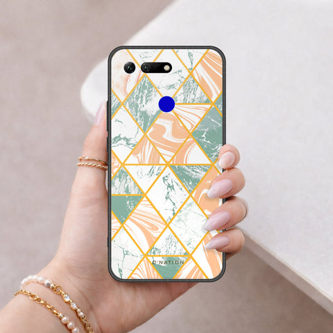 Huawei Honor View 20 Cover - O'Nation Shades of Marble Series - HQ Ultra Shine Premium Infinity Glass Soft Silicon Borders Case